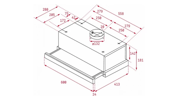 Teka TL 6310 Συρόμενος Απορροφητήρας 60cm Inox: Εξαγωγή του αέρα