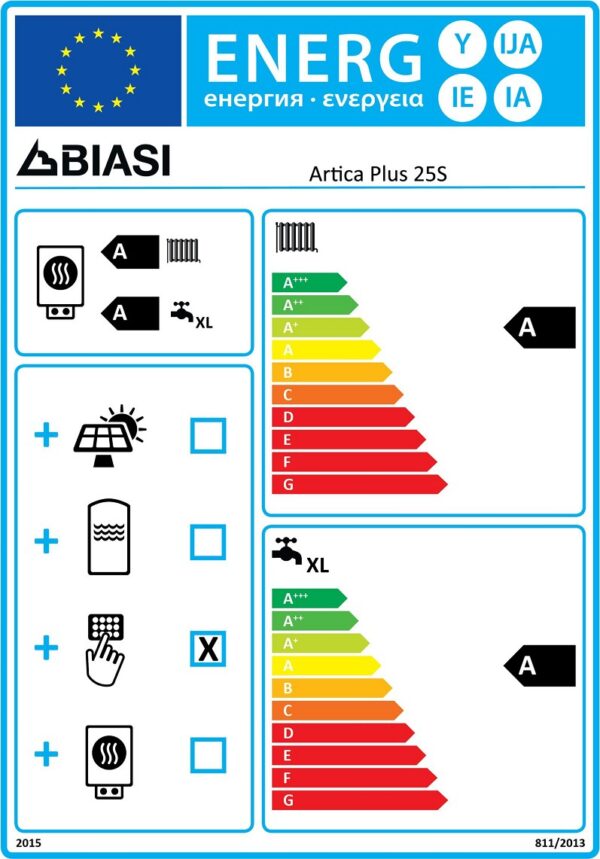 Artica Biasi Plus 25S Επιτοίχιος Λέβητας Αερίου Συμπύκνωσης με Καυστήρα 21496kcal/h - Image 2