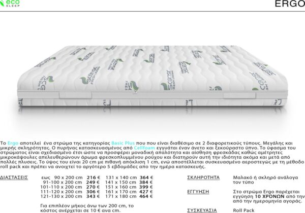 Ecosleep Ergo Μονό 90cm - Image 2