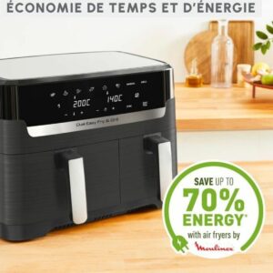 Moulinex Dual Easy Fry EZ905B20 Air Fryer 8.3lt με Διπλό Κάδο - Image 3