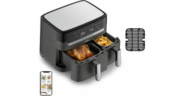 Moulinex Dual Easy Fry EZ905B20 Air Fryer 8.3lt με Διπλό Κάδο