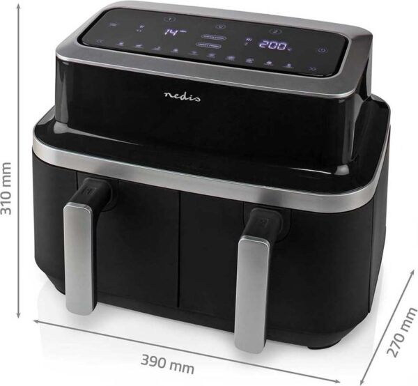 Nedis KAAF320BK Air Fryer 8.4lt με Διπλό Κάδο - Image 7