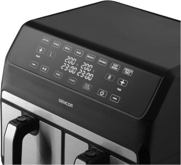 Sencor Vita SFR 9500SS Air Fryer 8lt με Διπλό Κάδο - Image 3