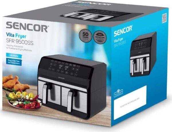 Sencor Vita SFR 9500SS Air Fryer 8lt με Διπλό Κάδο - Image 5