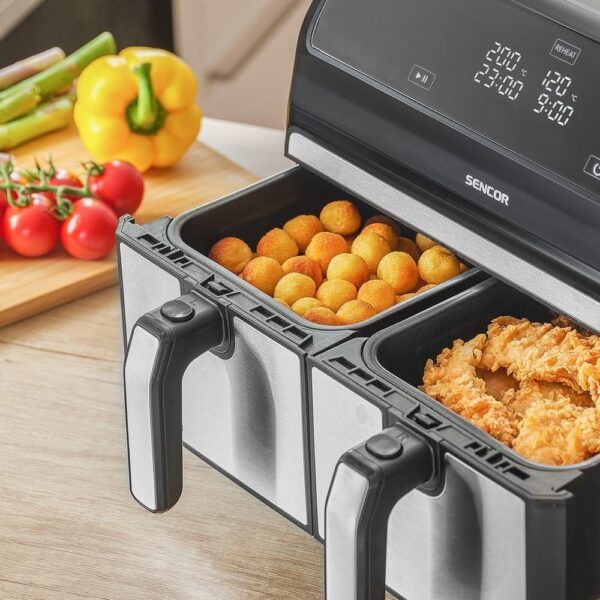 Sencor Vita SFR 9500SS Air Fryer 8lt με Διπλό Κάδο - Image 7