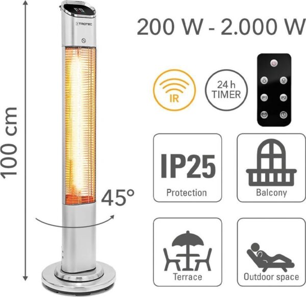 Trotec IRS2050E Σόμπα Φάρος Ρεύματος Υπέρυθρων 2000W - Image 2