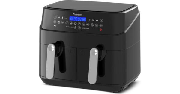 TurboTronic TT-DAF5 Black Air Fryer 9lt με Διπλό Κάδο